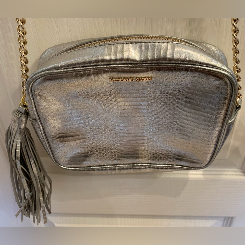 Victoria’s Secret Shimmering Silver Crossbody Bag